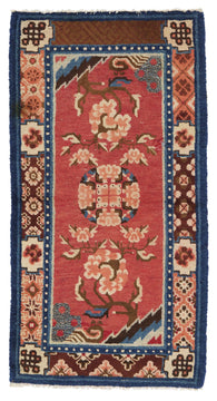 ANTIQUE CHINESE PAO TAO DO, RED FLOWERS by Tufenkian Artisan Carpets