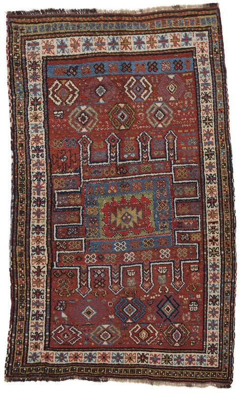 KURDISH ANTIQUE RUG 4'4