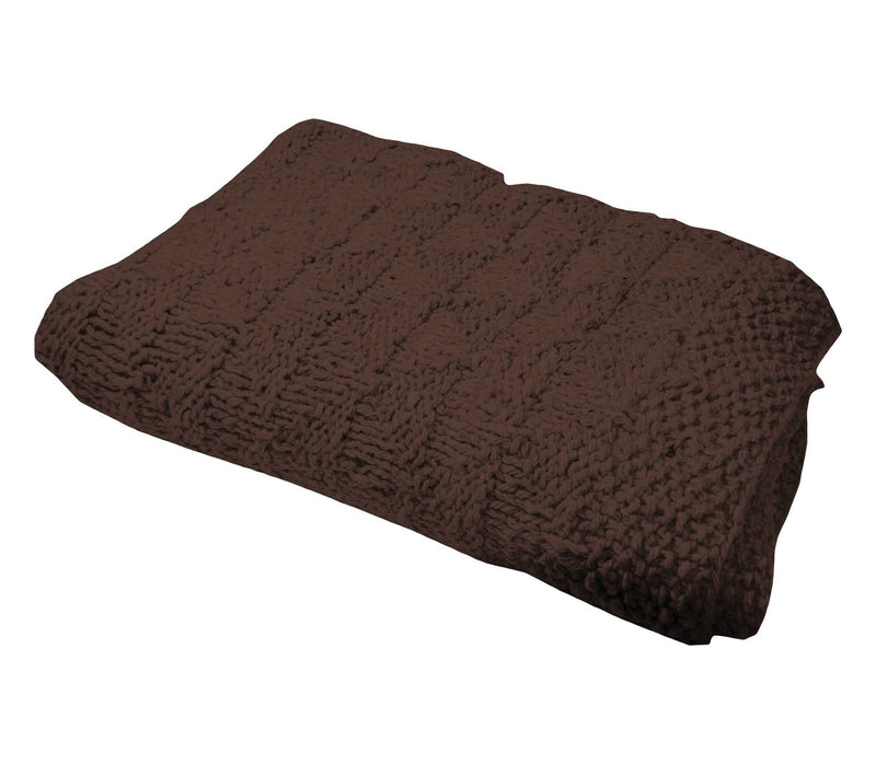 AFGHAN BLANKET COCOA BROWN