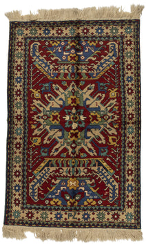 Kazak 4x7 hand knotted area rug