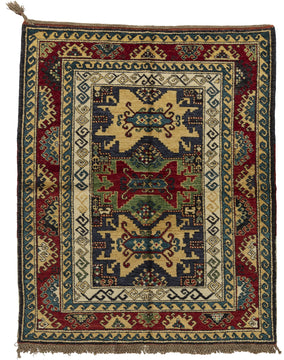 KAZAK OK 5x6 Red and Green Area Rug by Tufenkian Artisan Carpets