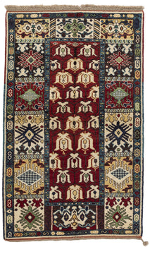 KAZAK OK 4x7 Red and Blue Area Rug by Tufenkian Artisan Carpets